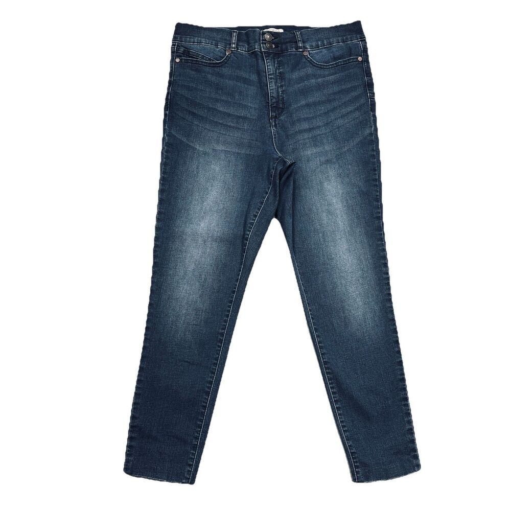 Sofia Vergara Lift & Sculpt Capri Jeans 12 (32x24) Hemmed Blue Stretch Womens